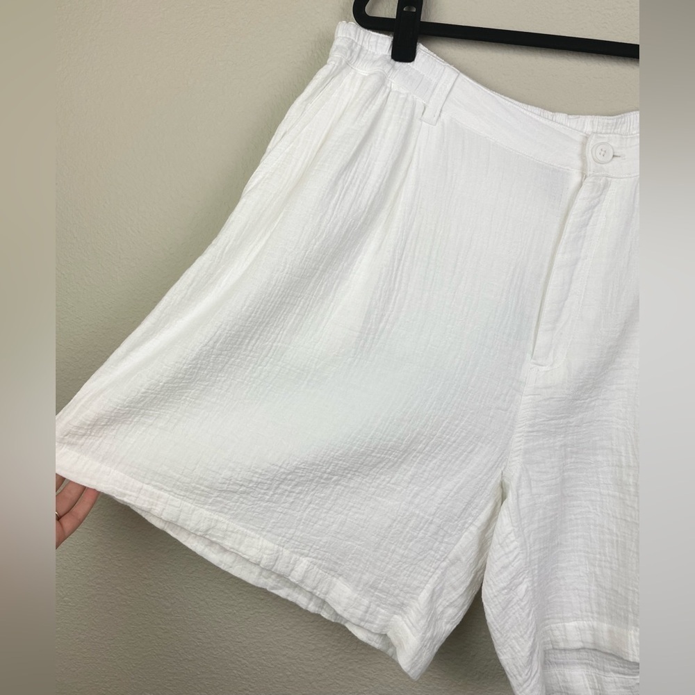 Aerie Women's XL Daybreak Trouser Short White Mid Rise 100% Cotton Beach MidRise - Picture 4 of 16